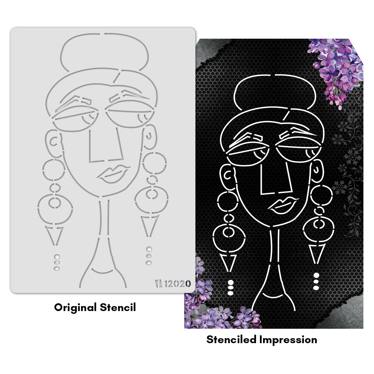 iCraft Multi-Surface Stencils - Perfect for Walls, DIY & Resin Art Projects | Reusable |A4 Stencil-12020