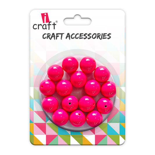 iCraft Accessories-Neon Pink Moti 12mm.Pack Of 30 Grams