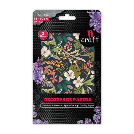 iCraft Decoupage Paper Pack - Dual-Sheet Set for Resin Art & Furniture Upcycling and DIY’s -3014