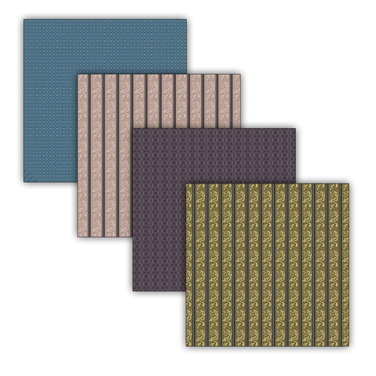 iCraft Vintage Palette 8" x 8" Patterned Papers (Pack of 24 Sheets)
