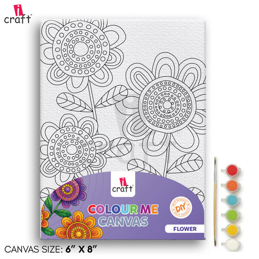 Colour Me Canvas Painting Kit – 6x8" Paint Your Own Art Kit for Kids & Adults