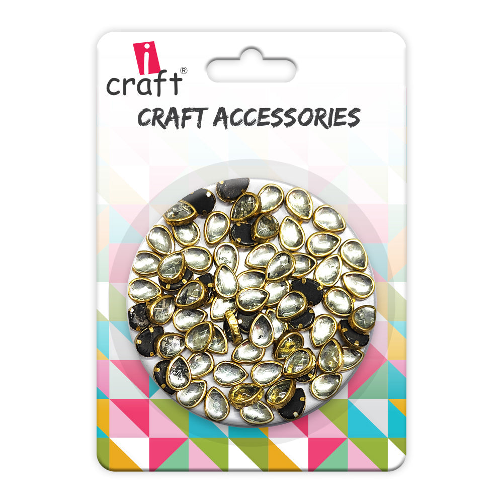 iCraft Crystal Metal Beads-Drop.Pack Of 25Grams