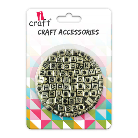 iCraft Alphabet Beads: Cube Gold Alphabet Create Personalized Jewelry and More!