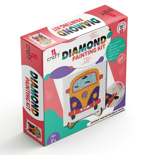 DIY Diamond Painting Kit for Children - Fun Craft Activity with Tool & Gems - Improves Focus, Creative Gift for Kids 6+