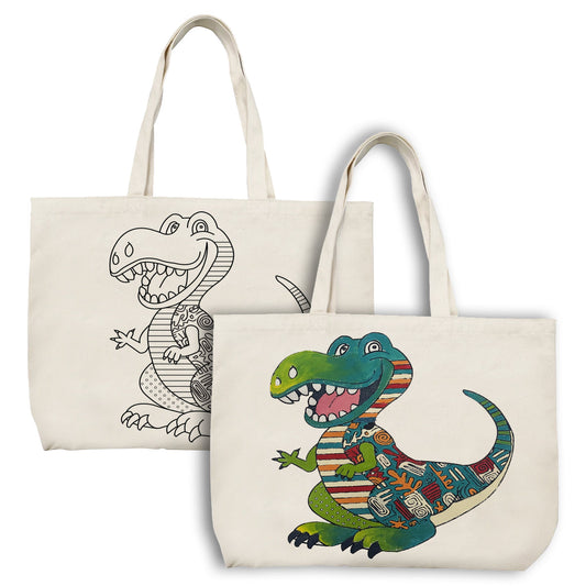 Dinosaur Canvas Tote Bag Painting Kit | Kids DIY Craft Kit – iCraft