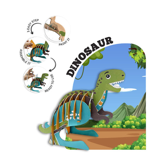 3D Dinosaur Pen Stand making Kit for Kids – Creative Painting Craft Kit & Desk Décor