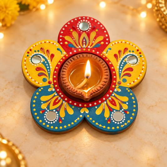 iCraft Diya Platter DIY Kit | Paint Your Own Diwali Decoration – FB74