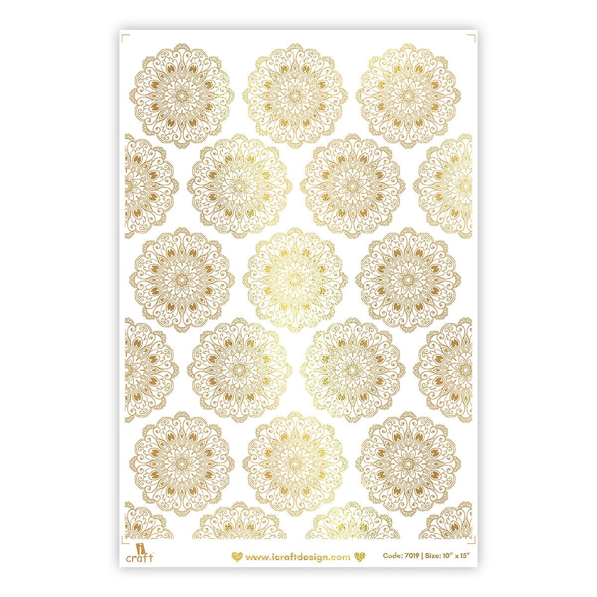 iCraft Metallic Water Transfer Stickers-Mandala 7019
