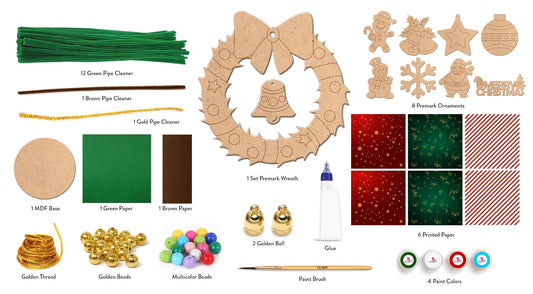 iCraft Magical Christmas Decor Kit | 13-in-1 DIY Christmas Craft Kit