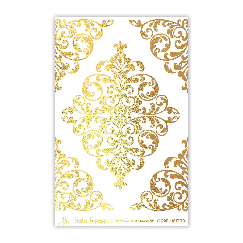 iCraft Metallic Water Transfer Stickers- Best use for Resin, Fabric, Plastic, MDF & Glass - Decorative Decals in Floral, Quotes & More (3.5" x 5")-MIT 70