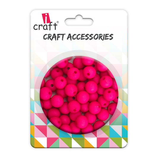 iCraft Accessories-Neon Pink Moti (Matt) 8mm.Pack Of 20 Grams