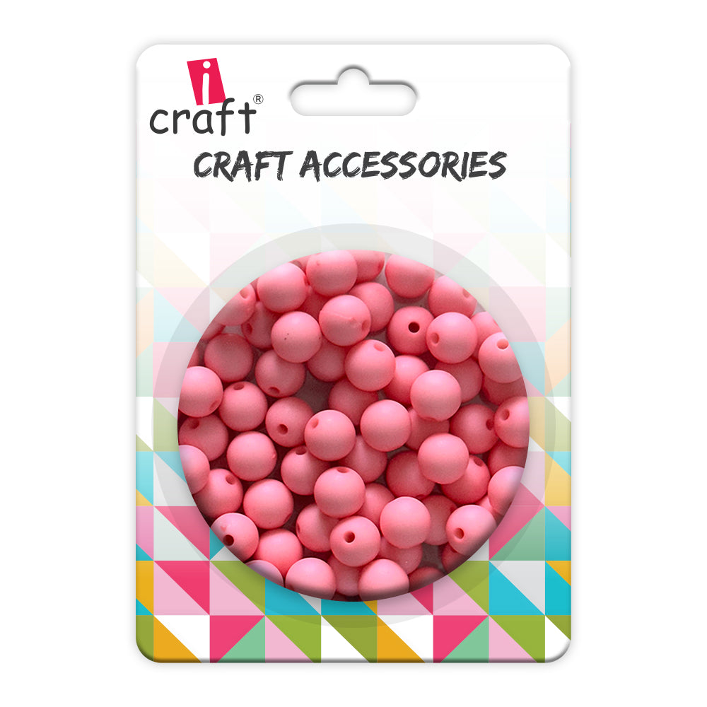 iCraft Accessories-Pink Moti (Matt) 8mm.Pack Of 20 Grams