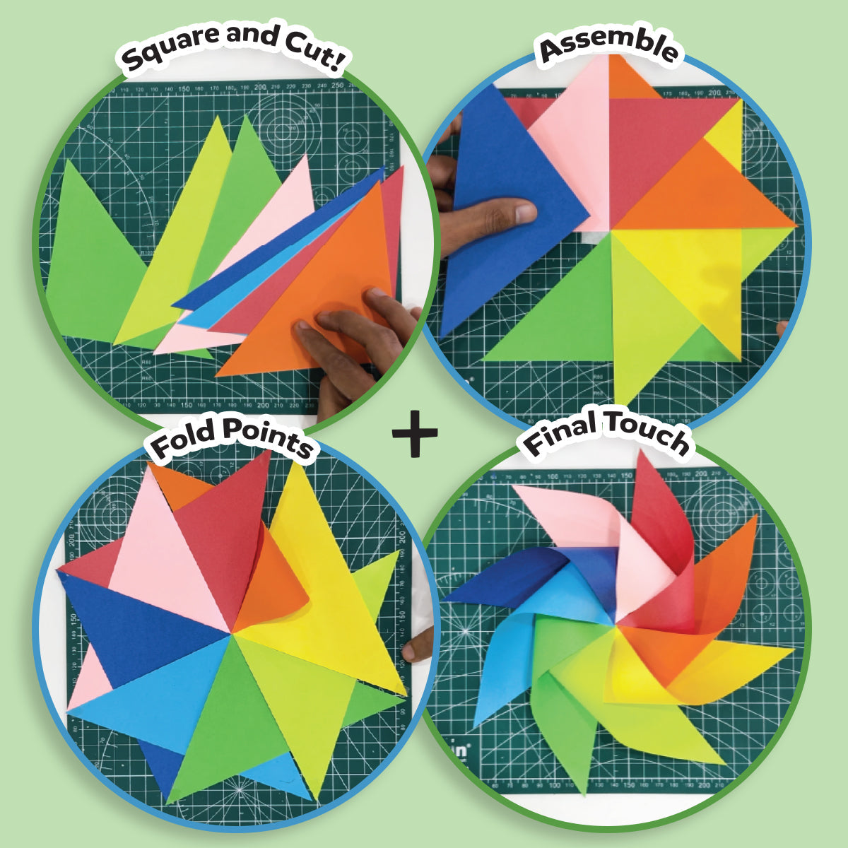DIY Pinwheel & Fan Making Kit: Origami Crafts for Kids, Great Gift & Party Favor