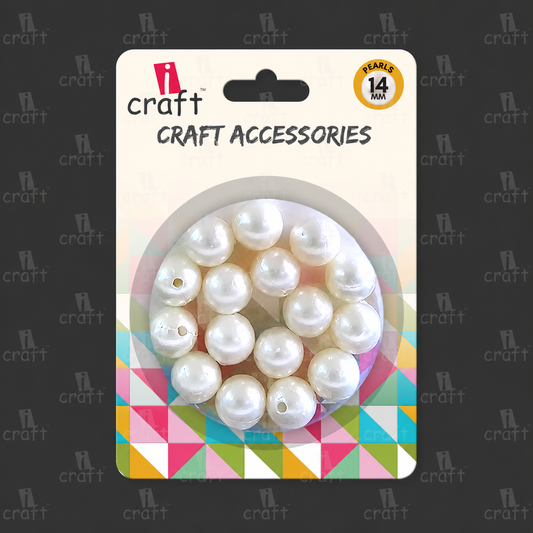 iCraft Accessories-Pearl 14mm.Pack Of 20 Grams