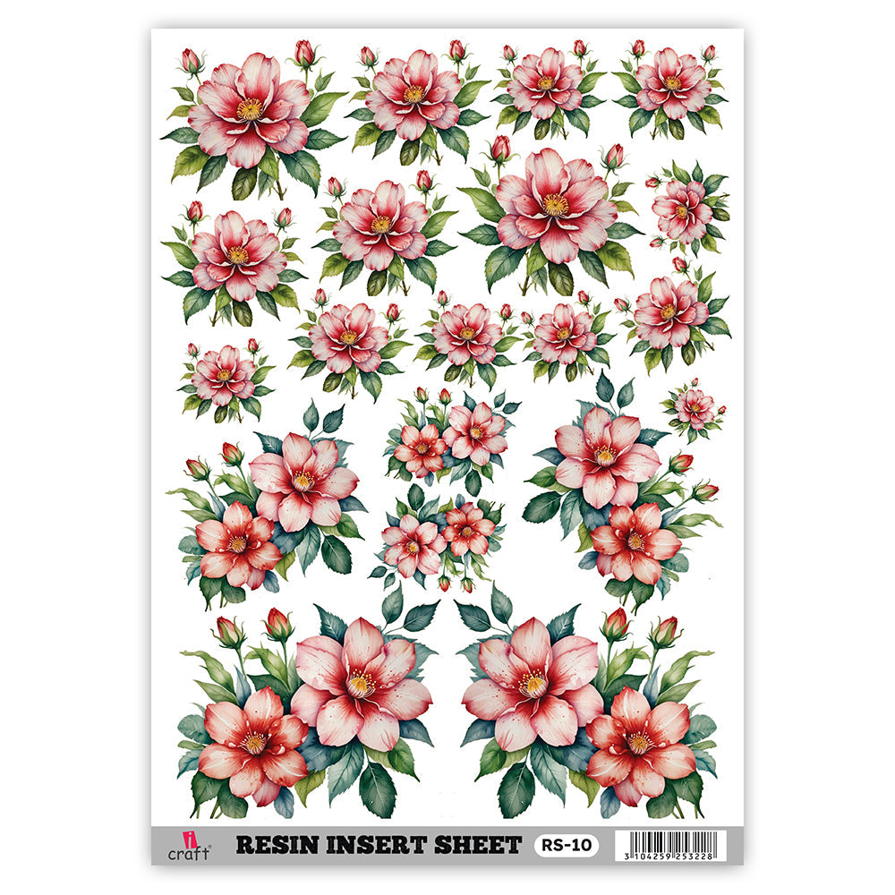 iCraft Transparent Resin Art Sheet – Floral, Mandala, Motif & Evil Eye Designs for Resin Crafts | RS 10