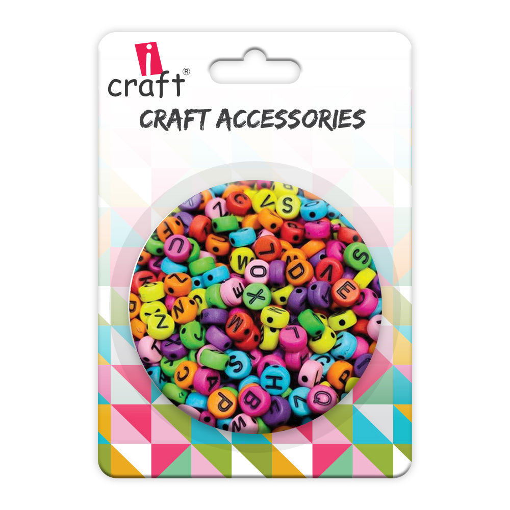iCraft Alphabet Beads: Multi Alphabet Round Create Personalized Jewelry and More!