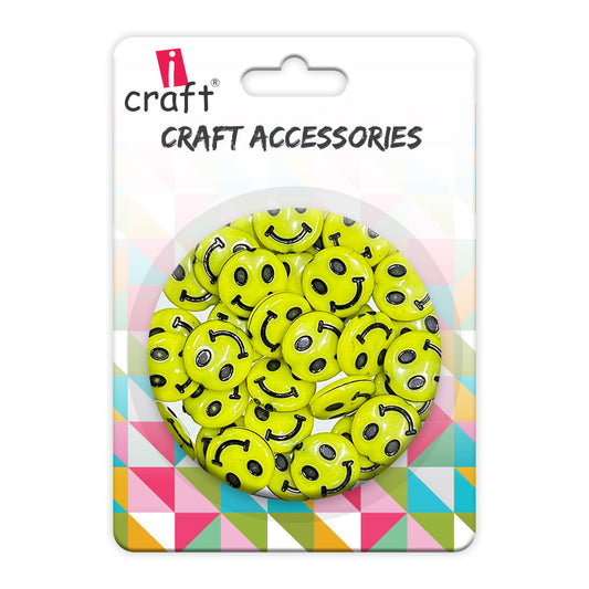 “Cheerful Smile Beads - L - Brighten Up Your Crafts with Joy!”