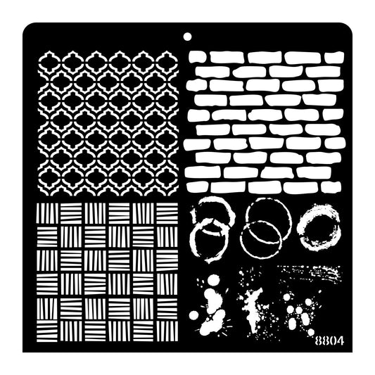 iCraft Multi-Surface Stencils - Perfect for Walls, DIY & Resin Art Projects | Reusable |12" x 12" Stencil-8804