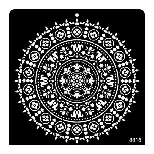 iCraft Multi-Surface Stencils - Perfect for Walls, DIY & Resin Art Projects | Reusable |12" x 12" Stencil-8816