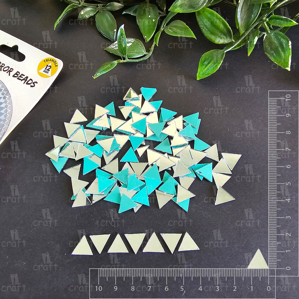 iCraft Silver Glass Mirror - Triangle. Pack Of 50 Grams