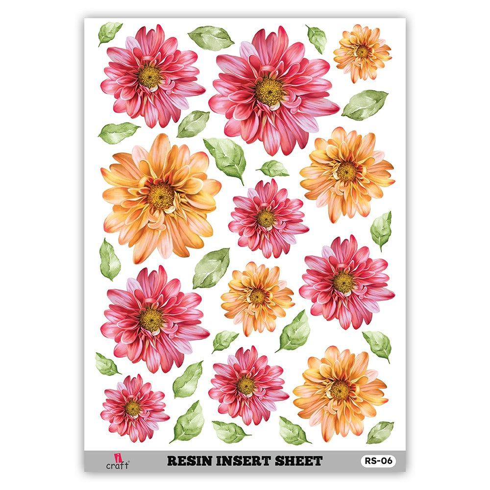 iCraft Transparent Resin Art Sheet – Floral, Mandala, Motif & Evil Eye Designs for Resin Crafts | RS 06