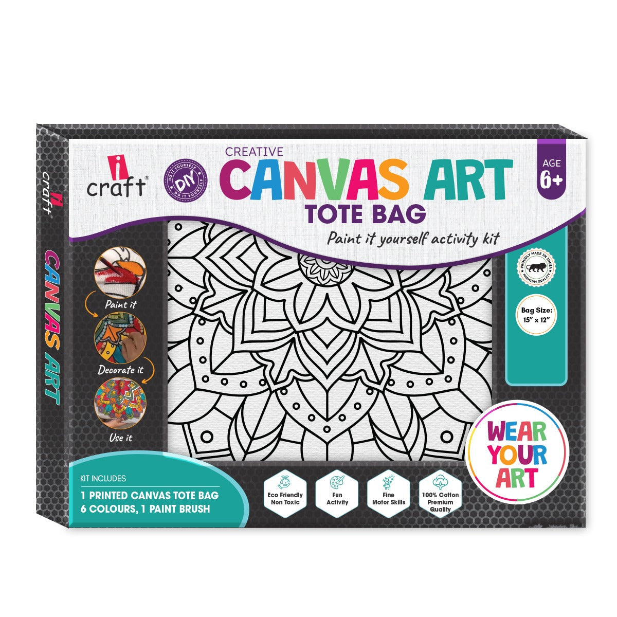 Mandala Canvas Tote Bag Painting Kit | DIY Craft Kit – iCraft