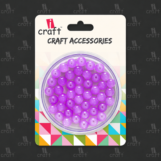 iCraft Accessories-Glass Beads Lavendor. Pack Of 30 Grams
