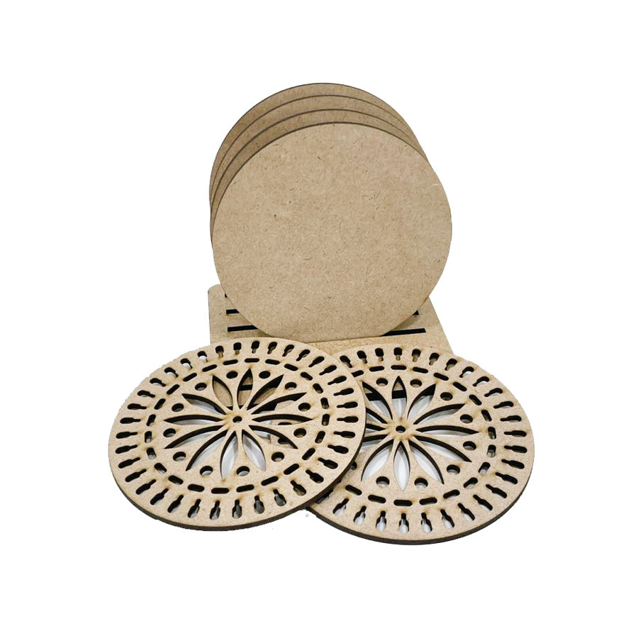 iCraft Wooden Tea Coaster Set of 6 | WE 589