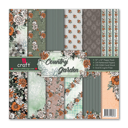 iCraft Country Garden 8" x 8" Patterned Papers (Pack of 24 Sheets)