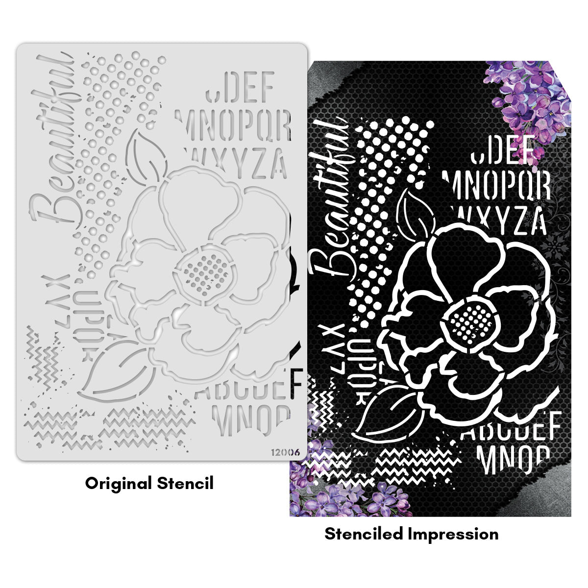 iCraft Multi-Surface Stencils - Perfect for Walls, DIY & Resin Art Projects | Reusable |A4 Stencil-12006