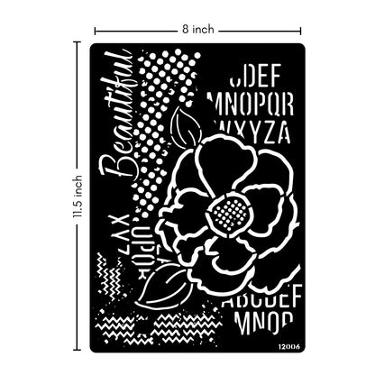 iCraft Multi-Surface Stencils - Perfect for Walls, DIY & Resin Art Projects | Reusable |A4 Stencil-12006