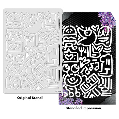 iCraft Multi-Surface Stencils - Perfect for Walls, DIY & Resin Art Projects | Reusable |A4 Stencil-12009