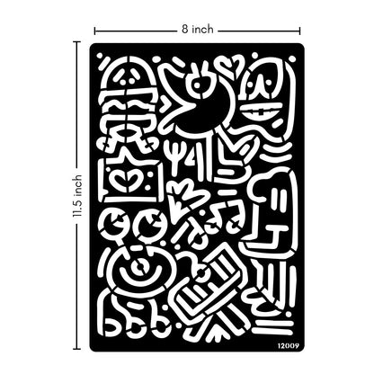 iCraft Multi-Surface Stencils - Perfect for Walls, DIY & Resin Art Projects | Reusable |A4 Stencil-12009
