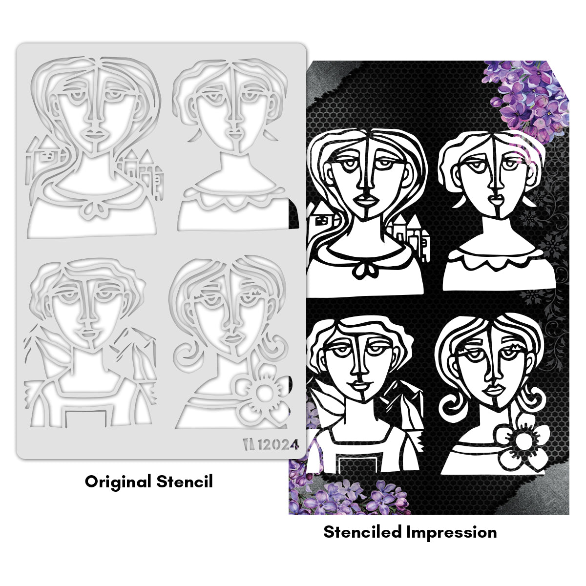 iCraft Multi-Surface Stencils - Perfect for Walls, DIY & Resin Art Projects | Reusable |A4 Stencil-12024