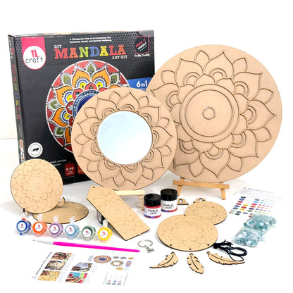 Therapeutic And Mindful Crafting - 6 in 1 Article Mandala Art Kit