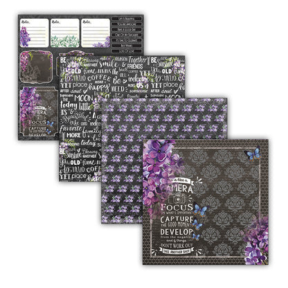 Ebony Blooms 6" x 6" Patterned Papers (Pack of 24 Sheets)