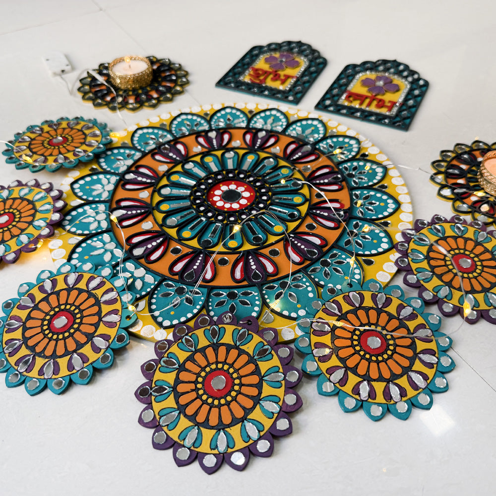 Traditional Mandala Art Kit - Diwali Special for a Festive Home - Beginner-Friendly Mandala Painting Therapy Kit for Mindfulness and Creativity