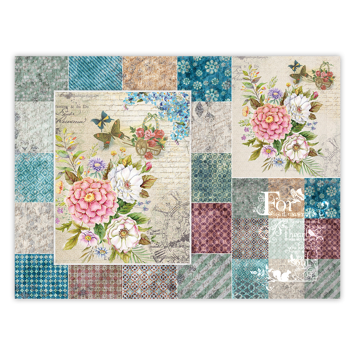 iCraft Decoupage Paper Pack - Dual-Sheet Set for Resin Art & Furniture Upcycling and DIY’s - 3012