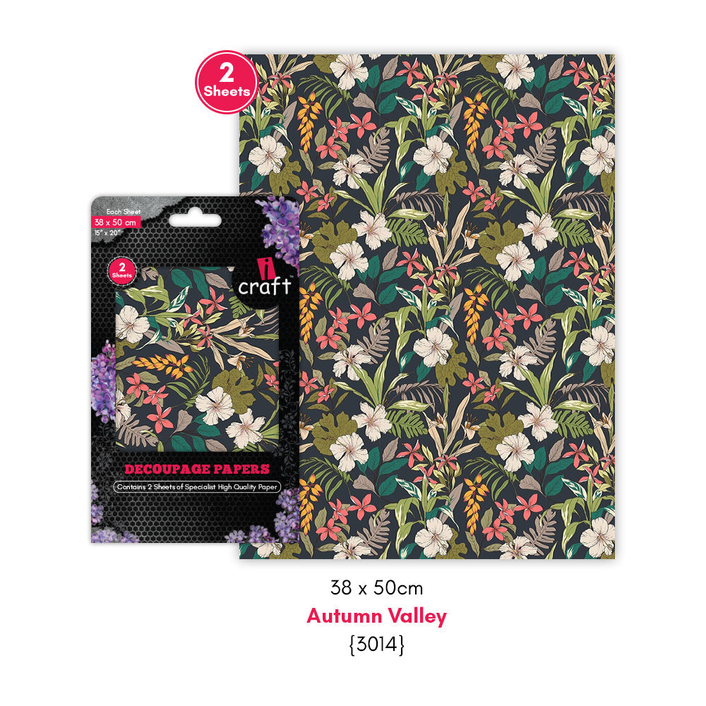 iCraft Decoupage Paper Pack - Dual-Sheet Set for Resin Art & Furniture Upcycling and DIY’s -3014