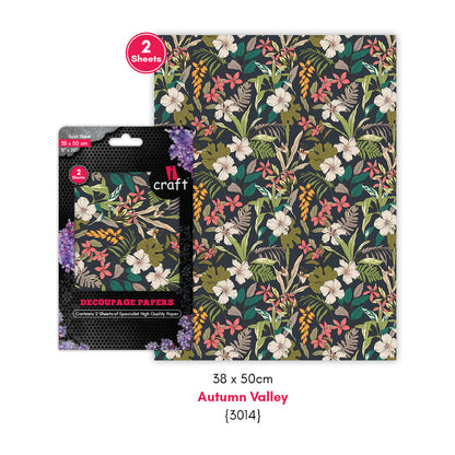 iCraft Decoupage Paper Pack - Dual-Sheet Set for Resin Art & Furniture Upcycling and DIY’s -3014