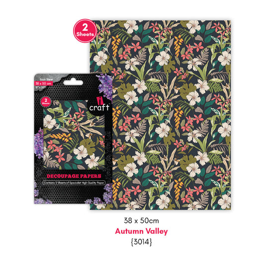iCraft Decoupage Paper Pack - Dual-Sheet Set for Resin Art & Furniture Upcycling and DIY’s -3014