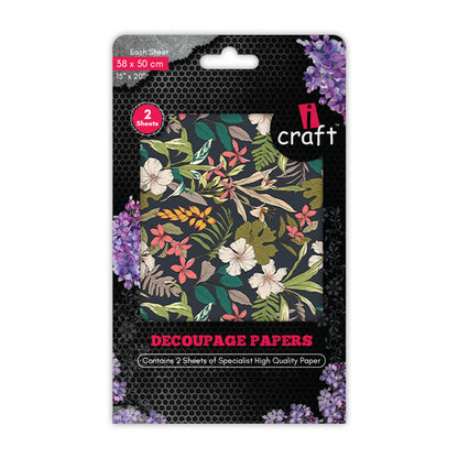 iCraft Decoupage Paper Pack - Dual-Sheet Set for Resin Art & Furniture Upcycling and DIY’s -3014