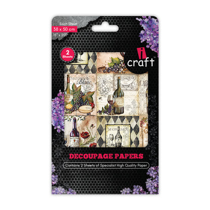 iCraft Decoupage Paper Pack - Dual-Sheet Set for Resin Art & Furniture Upcycling and DIY’s - 3031