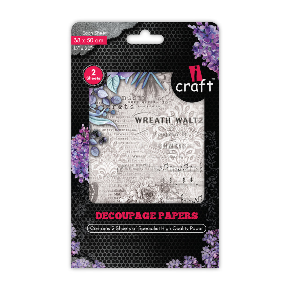iCraft Decoupage Paper Pack - Dual-Sheet Set for Resin Art & Furniture Upcycling and DIY’s - 3045