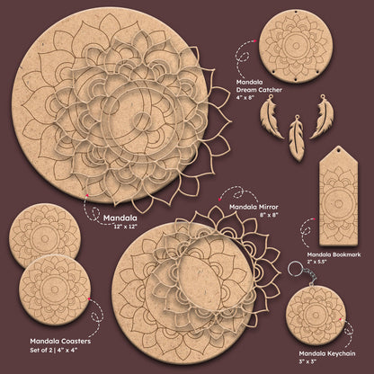 Therapeutic And Mindful Crafting - 6 in 1 Article Mandala Art Kit