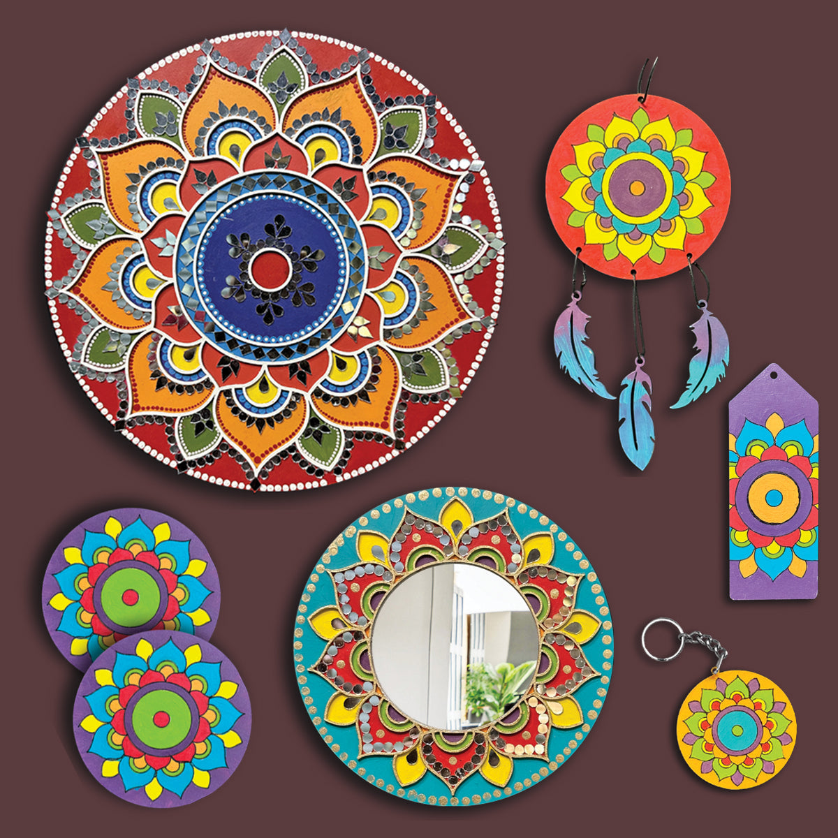 Therapeutic And Mindful Crafting - 6 in 1 Article Mandala Art Kit