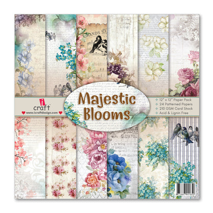Majestic Blooms 6" x 6" Patterned Papers (Pack of 24 Sheets)