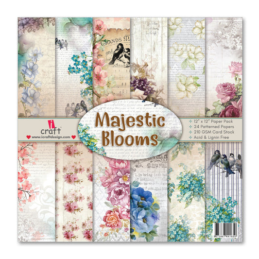 Majestic Blooms 6" x 6" Patterned Papers (Pack of 24 Sheets)