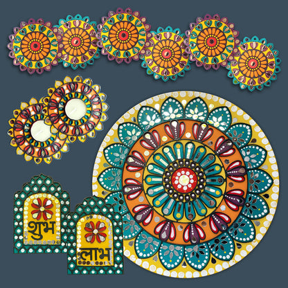 Traditional Mandala Art Kit - Diwali Special for a Festive Home - Beginner-Friendly Mandala Painting Therapy Kit for Mindfulness and Creativity