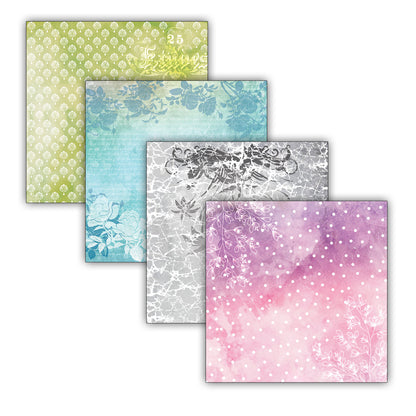 Water Colour Fantasy 6" x 6" Patterned Papers (Pack of 24 Sheets)